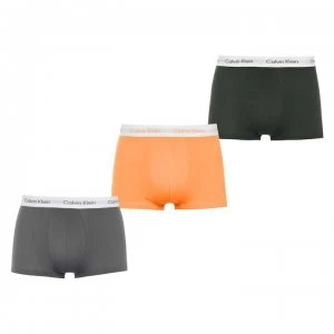 Calvin Klein 3 Pack Low Rise Trunks - Leaf/Soot/Orng