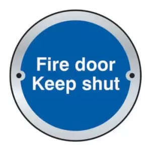 Fire Door Keep Shut Door Disc - SSS (75mm Dia.)