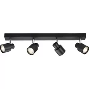 Knightsbridge - GU10 Quad Bar Spotlight - Matt Black 230V IP20 50W