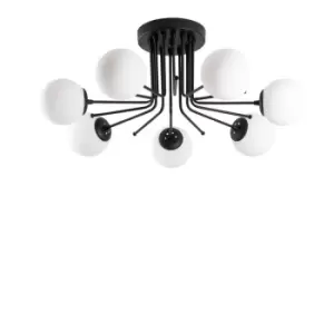 Model 12 Deco 7-light Ceiling Lamp Black