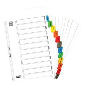 Elba A4 Mylar Dividers Europunched Jan-Dec Coloured Tabs White Single