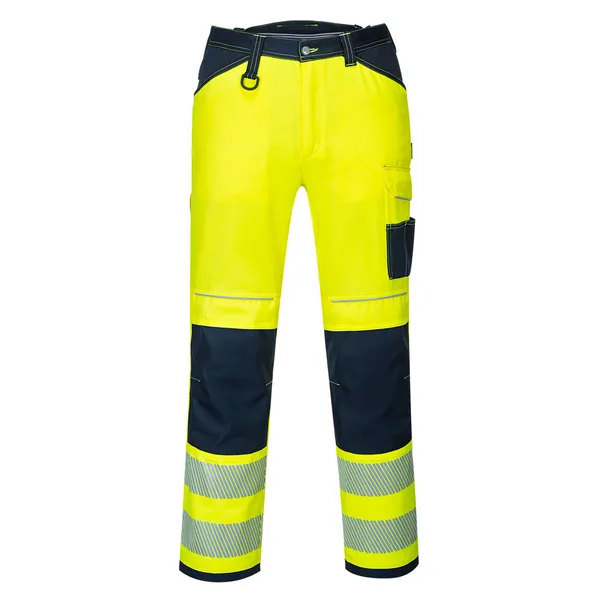 Portwest PW34 Hi Vis Work Trousers PW340YNS32 Colour: Yellow / Navy