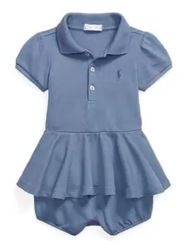 Ralph Lauren Baby Girls Polo Dress - Blue Size 6 Months