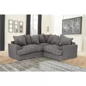 Florexa Modern Jumbo Cord Corner Sofa Grey