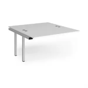 Bench Desk Add On 2 Person Rectangular Desks 1400mm White Tops With Silver Frames 1600mm Depth Connex