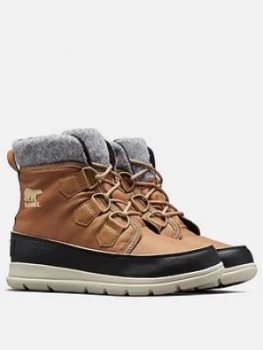 SOREL Explorer Carnival Ankle Boot - Brown, Elk, Size 4, Women