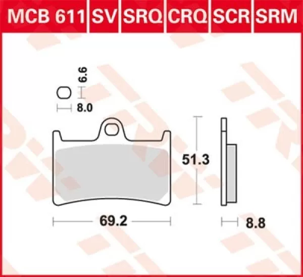 TRW Brake pad set MCB611 Brake pads,Brake pad set, disc brake,Disk pads,Brake pad kit,Brake pads & brake pad set,Disc brake pad set