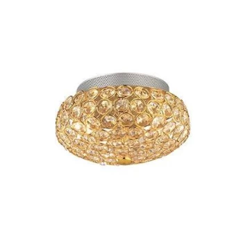 King 3 Light Small Ceiling Flush Light Gold, G9