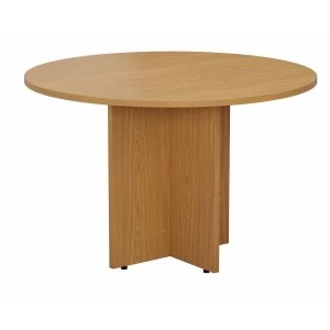 TC Office Round Meeting Table 1100mm, Oak