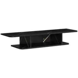 HOMCOM Wall Mounted TV Stand Entertainment Unit With Storage Shelf - Black