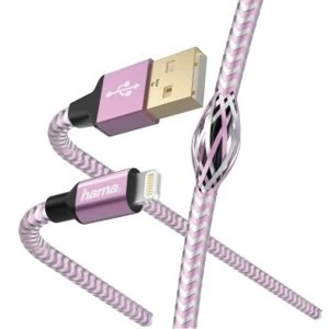 Hama| "Reflective Charging/Data Cable, Lightning, 1.5 m Lavender