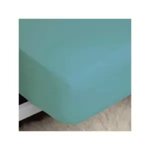 Belledorm Easycare Polycotton Percale 200 Thread Count 11" Deep Fitted Sheet, Teal, Double