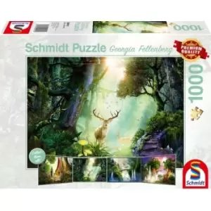 Schmidt Georgia Fellenberg: Deer in the Forest Jigsaw Puzzle - 1000 Pieces