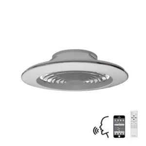 Alisio XL LED Dimmable Ceiling Light & 58W DC Reversible Fan, Silver, Remote Control, APP & Alexa/Google Voice Control