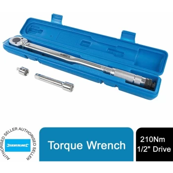 Torque Wrench 28 - 210Nm 1/2' Drive Tools Set 633567 - Silverline