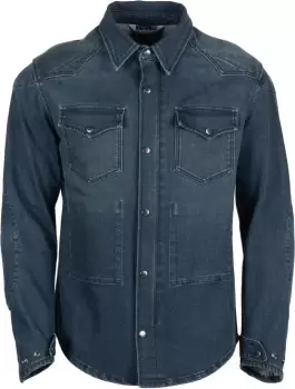 Helstons Vince Dirty Cotton Motorcycle Shirt, blue, Size L, blue, Size L