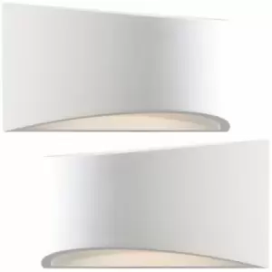 2 pack 300mm LED Wall Light Warm White White (ready to paint) Curved Bed Lamp