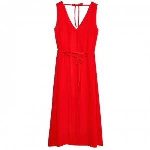 Jack Wills Palmsley Long Pleated Dress - Red