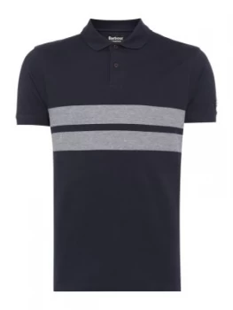 Mens Barbour Stripe Polo Shirt Blue