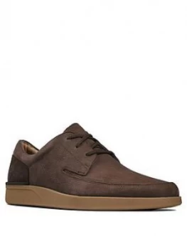 Clarks Oakland Craft Nubuck Shoes - Dark Brown