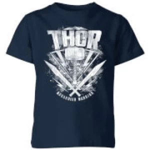 Marvel Thor Ragnarok Thor Hammer Logo Kids T-Shirt - Navy - 3-4 Years - Navy