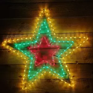 80cm Multicoloured LED Star Ropelight Christmas Decoration