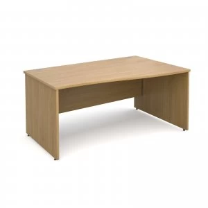 Maestro 25 PL Right Hand Wave Desk 1600mm - OAK Panel Leg Design