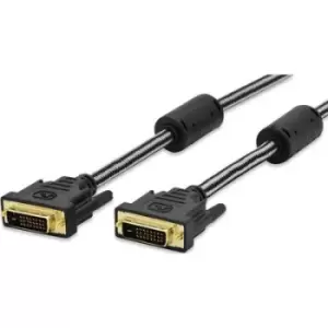 ednet DVI Cable DVI-D 24+1-pin plug, DVI-D 24+1-pin plug 3m Black 84521 screwable, gold plated connectors DVI cable