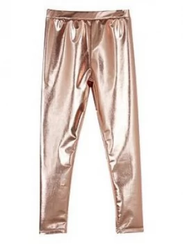 Mintie by Mint Velvet Girls Rose Gold Leggings - Gold, Size Age: 3-4 Years, Women