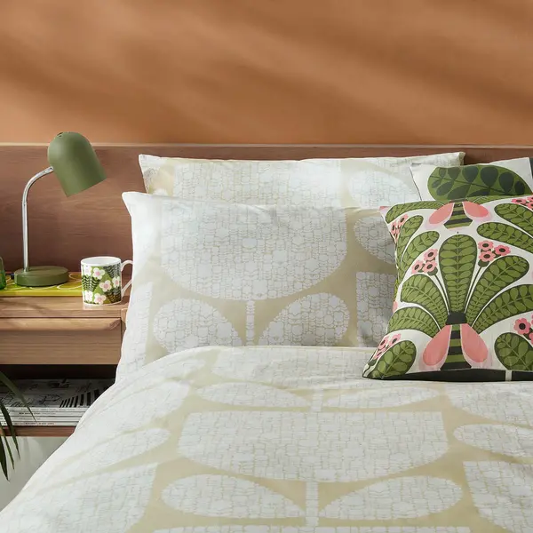 Orla Kiely Block Garden Duvet Set, Single, Cream