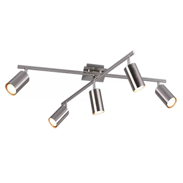 Marley Modern 5 Light Ceiling Spotlight Bar Nickel Matt