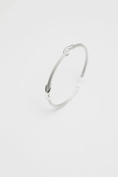 Sterling Silver 925 Double Infinity Cuff Bracelet