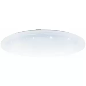 Loops - Wall Flush Ceiling Light White Shade White Plastic With Crystal Effect LED 36W