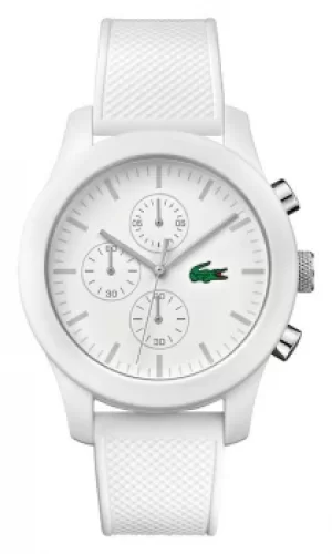 Lacoste 12.12 Mens Chronograph White Silicone Strap Watch