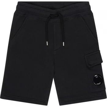 CP COMPANY Junior Boys Lens Fleece Shorts - Black 999