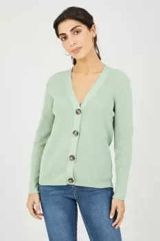 Ribbed V-Neck Knitted Cardigan