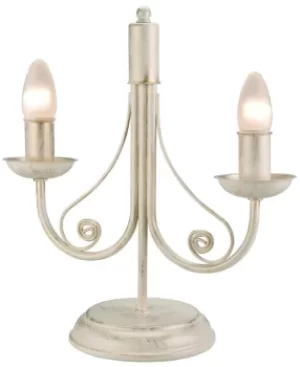 Donato Table Lamp With Fabric Shades, White, 2x E14