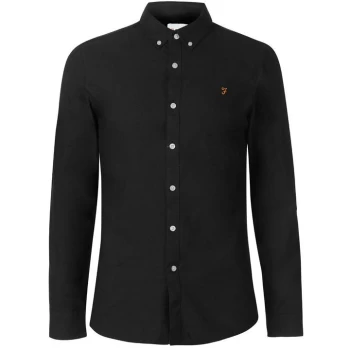 Farah Oxford Long Sleeve Shirt - Black