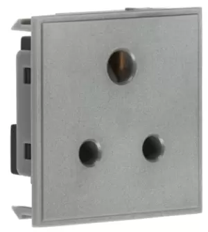 KnightsBridge 5A unswitched round socket module 50 x 50mm - grey