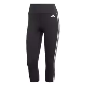 adidas Train Essentials 3-Stripes High-Waisted three quarterLeggin - Black