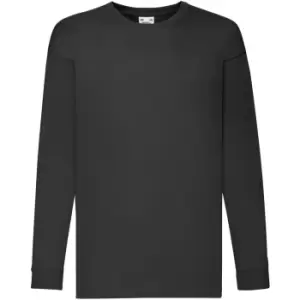 Fruit Of The Loom Childrens/Kids Long Sleeve T-Shirt (5-6) (Black)