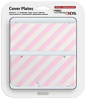 New 3ds Cover Plate Pink Stripe