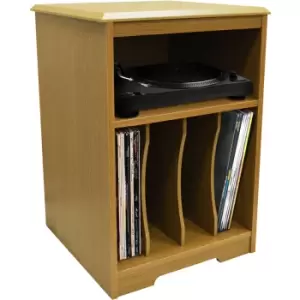 AUDIO - Turntable / LP Record / Vinyl Storage Side End / Bedside Table - Oak - Oak