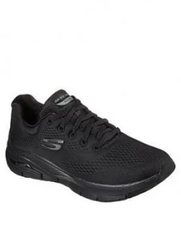 Skechers Arch Fit Engineered Mesh Lace-up Trainer, Black, Size 5, Women