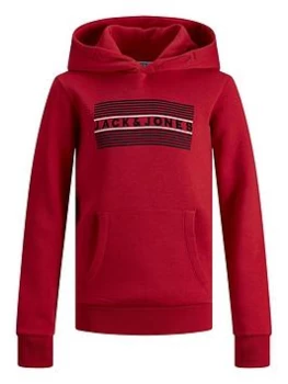 Jack & Jones Junior Boys Corp Logo Hoodie - True Red, True Red, Size 10 Years