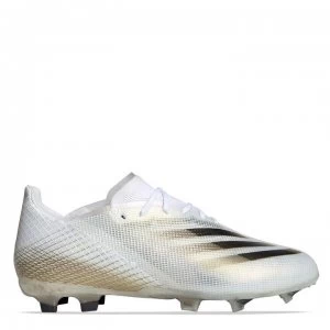 adidas X Ghosted.1 Junior FG Football Boots - White/MetGold