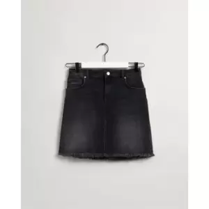 Gant Fringe Denim Skirt - Black