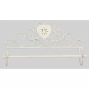 Cream Heart Wall Hanging Kitchen Roll Holder