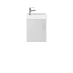 Nuie Vault 400mm Wall Hung Cabinet & Basin - Gloss Grey Mist