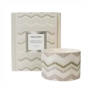 Large Ceramic Darjeeling & Damask Rose Wax Filled Candle Off-White